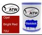 Preview: Opel, Bright Red, 72U: 500ml Lackdose, von ATW Autoteile West.